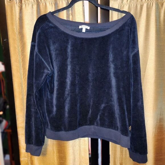 Juicy Couture Black Velvet Sweatshirt - Picture 1 of 5